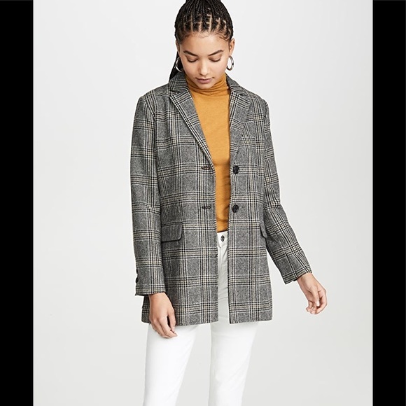 cupcakes & cashmere Jackets & Blazers - Cupcakes & Cashmere Lille Plaid Long Oversized Jacket Blazer Women’s size Small